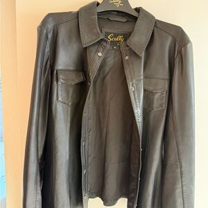 Scully Women's Black Leather Shirt Jacket